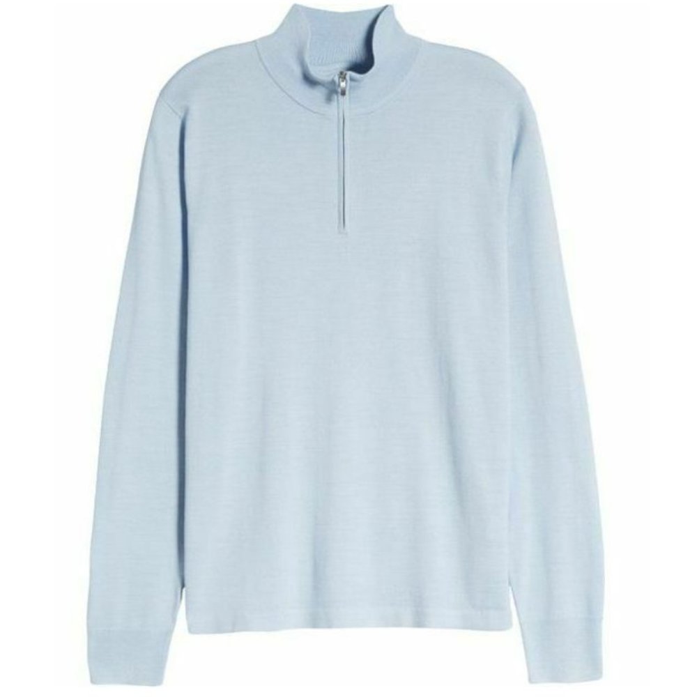 NWOT 2XL Nordstrom Men's Shop Tech-Smart CoolMax® 1/4 Zip Sweater Skyway $99.50